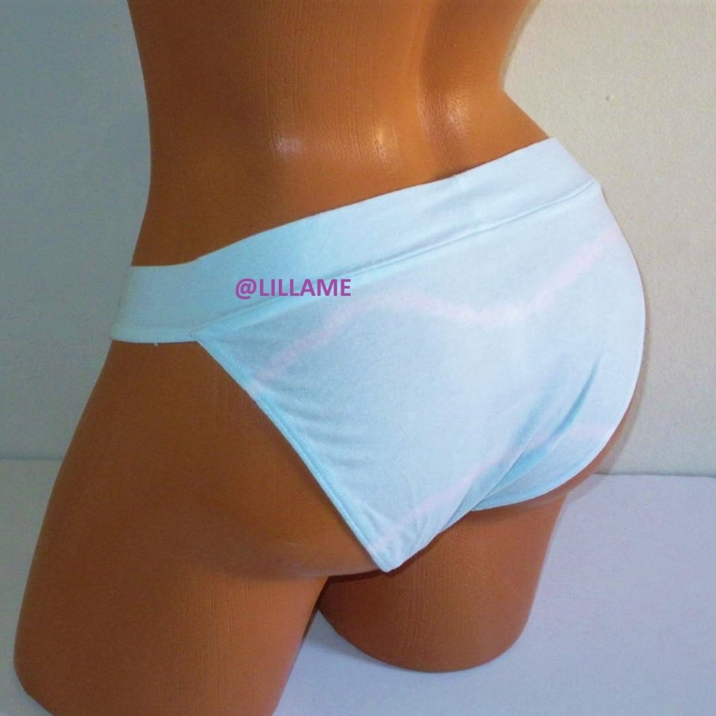 Pink Victoria's Secret Cotton Bikini Panty S M Xl Blue White Tie Dye Super Soft